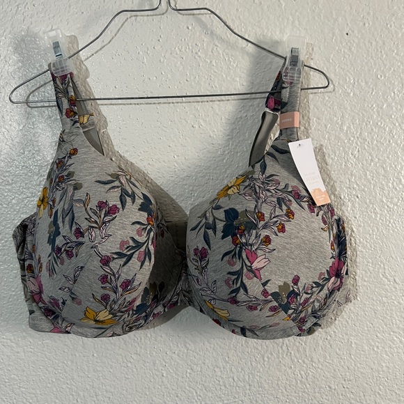 Gray floral Cacique bra. 46 DDD. NWT. - Picture 1 of 3